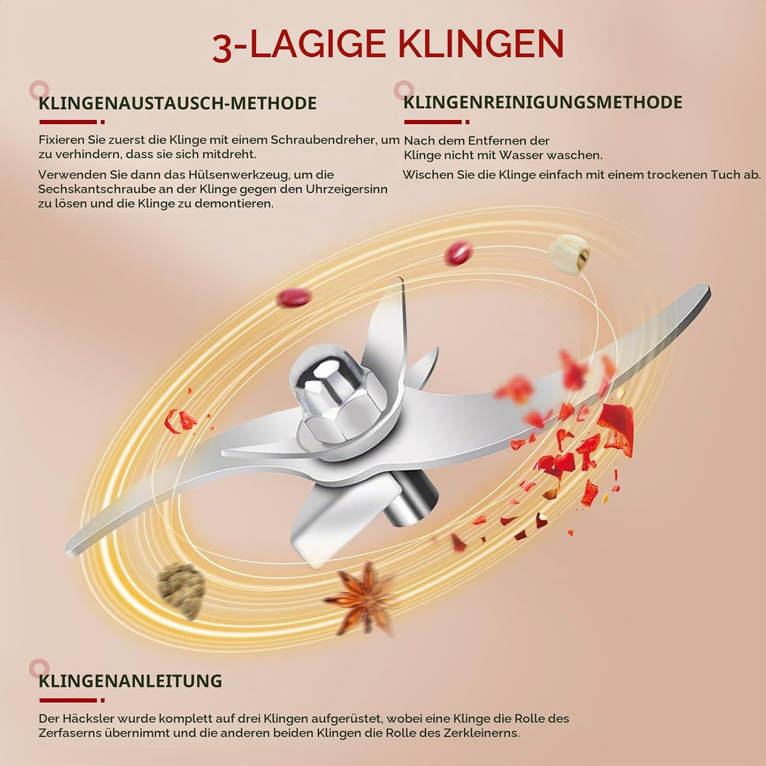 Sunowl Tragbare Getreidemühle 500g,Getreidemühle Elektrisch Hochgeschwindigkeit 220 V,3 Klingen Timi