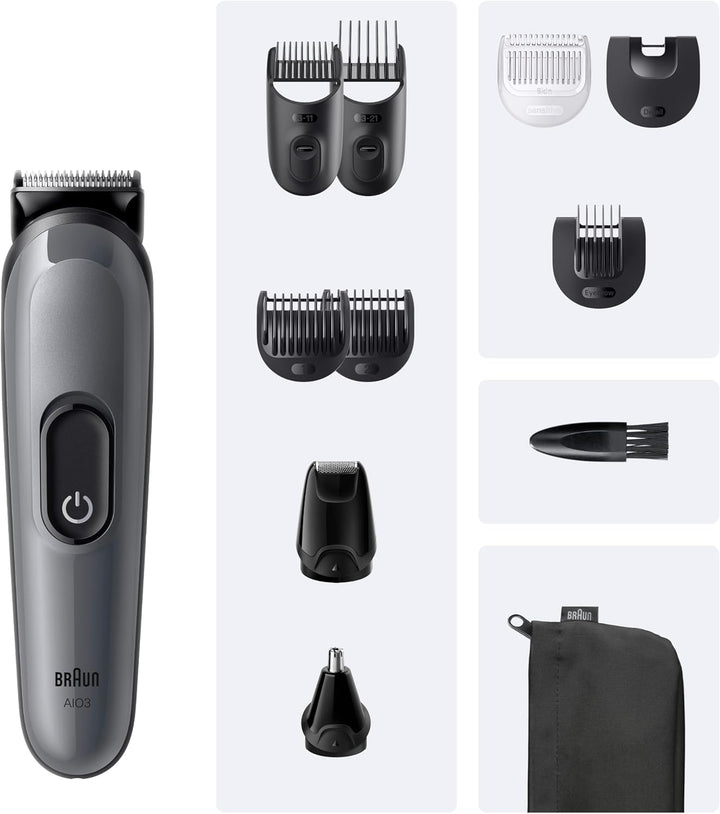 Braun All-in-One Trimmer-Set 3, 11-in-1 Multigroom, Barttrimmer, Nasenhaartrimmer, Haarschneidemasch