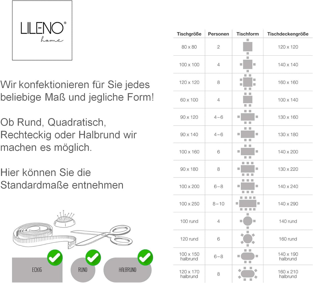 LILENO HOME Tischdecke abwaschbar als Meterware 2000x140cm (Schnittkante) in Triangle grau - Textil