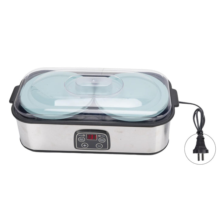 Joghurtbereiter mit Timer, 2 l digitale Joghurtmaschine mit 2 Gläsern und LCD-Display, 0–48 Stunden