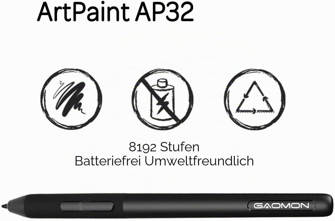 GAOMON ArtPaint AP32 Digitaler Stift für S620/M106KPRO/M10KPRO/M1220/M1230/PD2200 Tablett