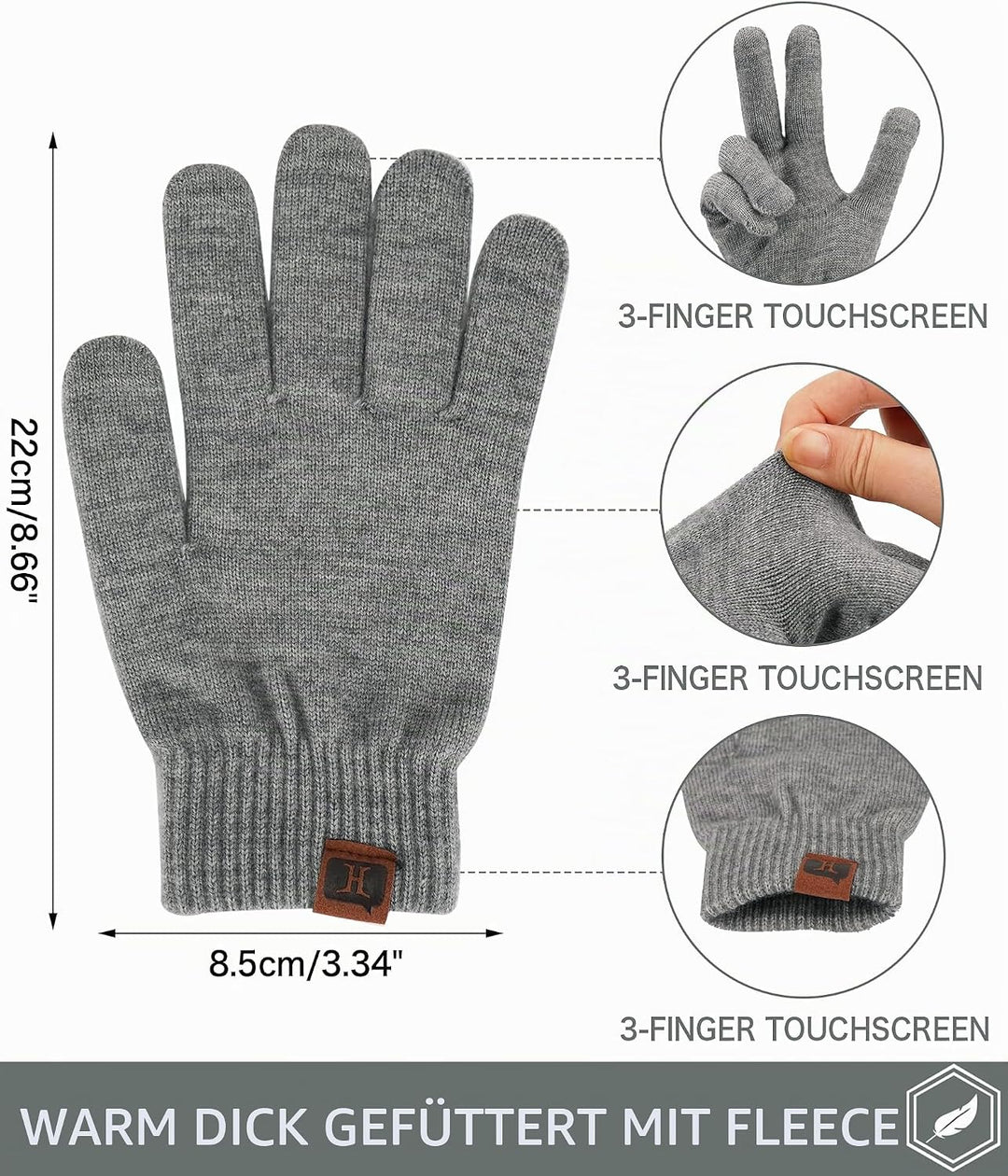 Bequemer Laden Damen Winter Warm Touchscreen Handschuhe Thermo Winterhandschuhe Kaschmir Strickhands
