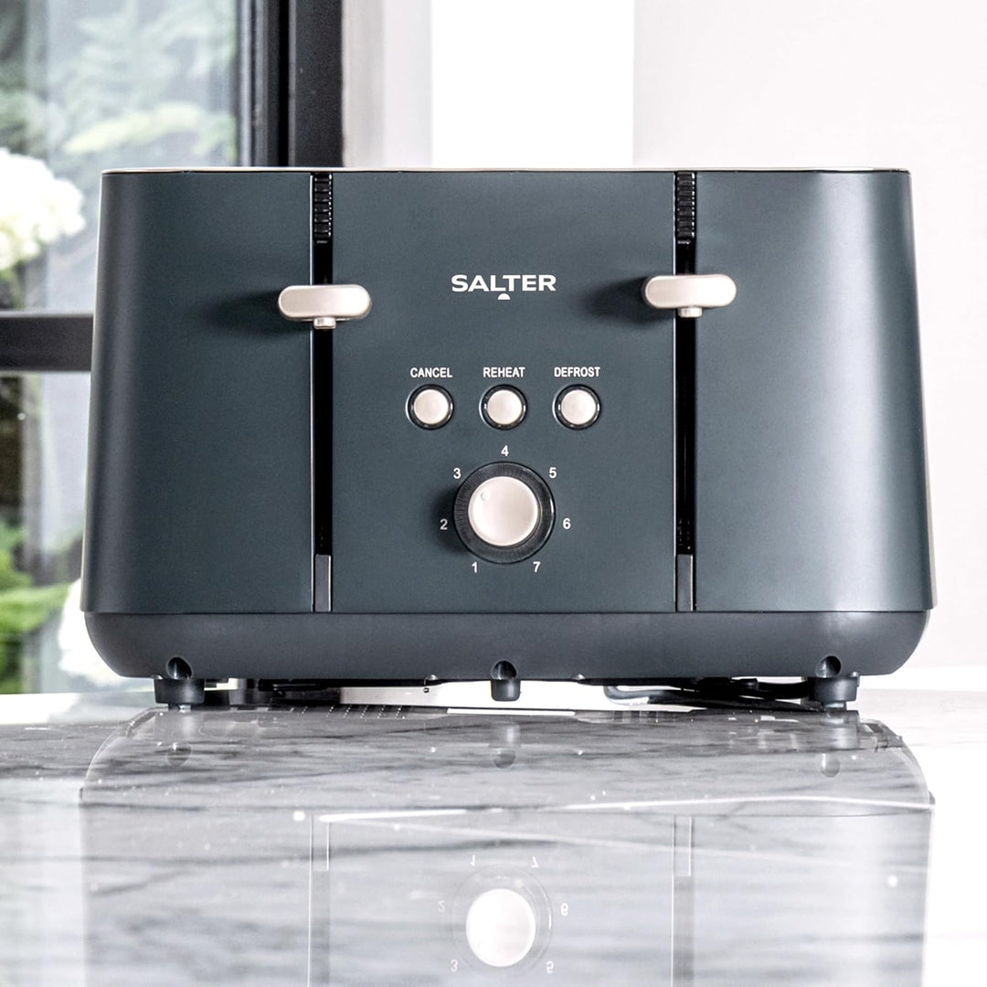 Salter Marino 4-Scheiben-Toaster – 7 Stufen variable Bräunung, herausnehmbare Krümelschublade, selbs