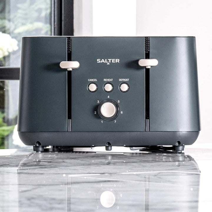 Salter Marino 4-Scheiben-Toaster – 7 Stufen variable Bräunung, herausnehmbare Krümelschublade, selbs