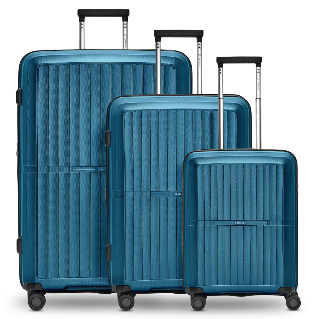 Pactastic Ultra leicht Hartschalen Koffer-Set 3-teilig | Robustes Polypropylen Material | mit Dehnfa