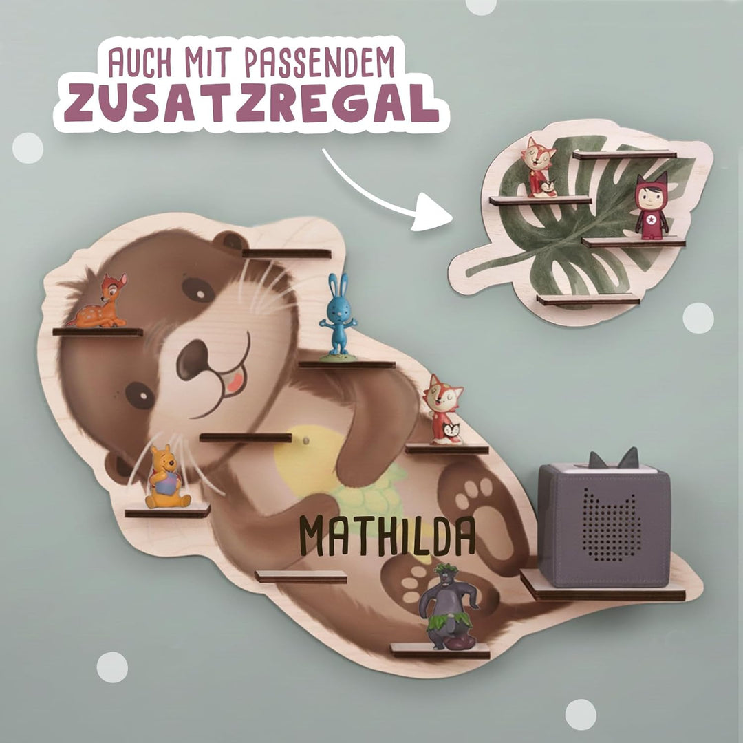 hellomini Personalisiertes Tonie Regal Jungen - Toniebox Regal mit Wunschnamen fürs Kinderzimmer - R