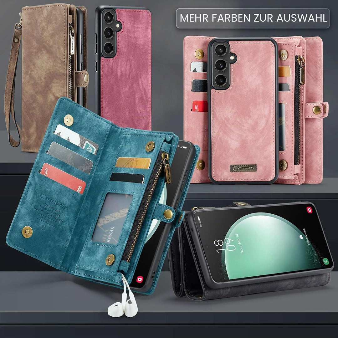 UFinetech für Samsung S23 FE Hülle, Stossfest Kartenfach Magnetisch Abnehmbare Tasche Samsung Galaxy