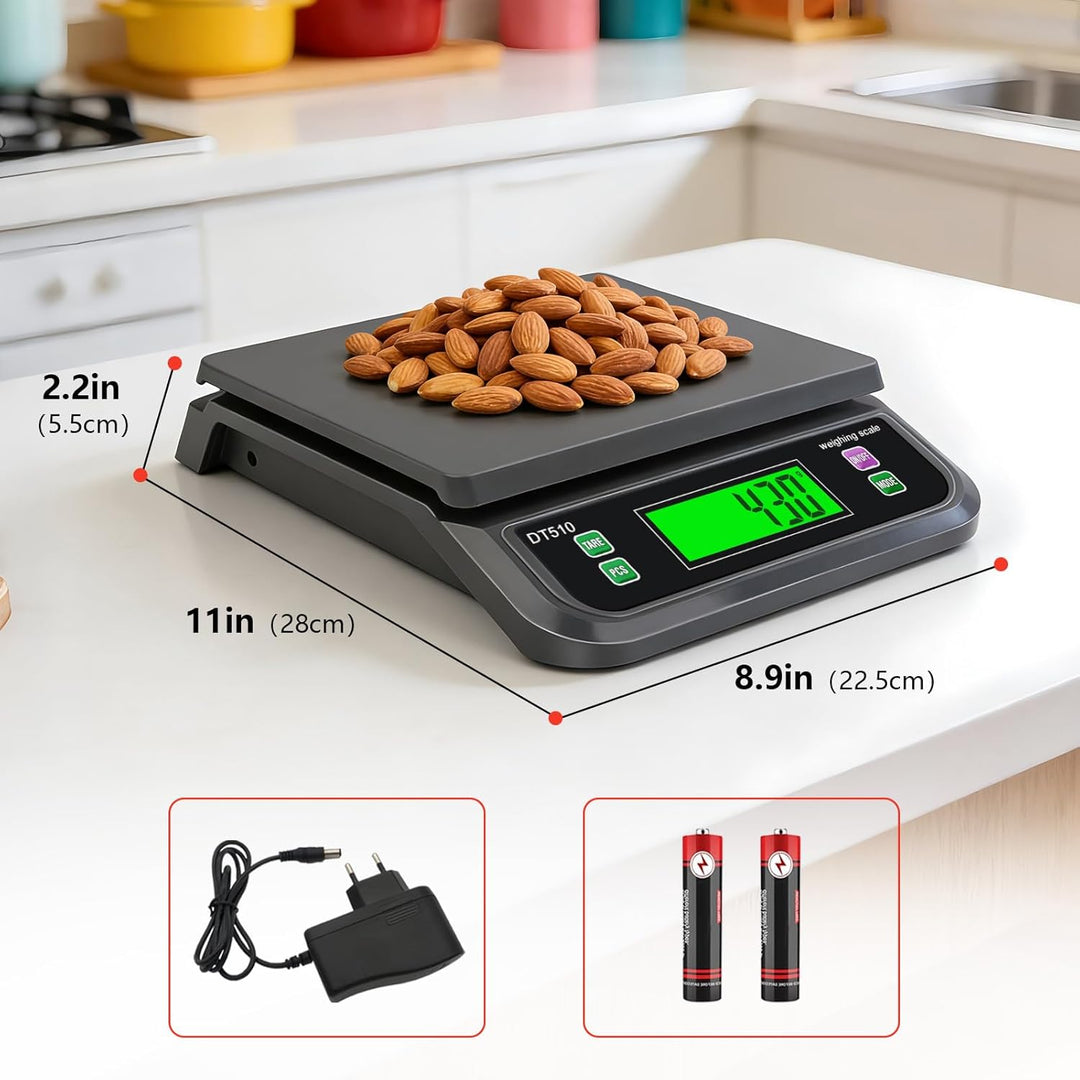 Küchenwaage Digitale 30kg mit grossem LCD-Display Digitalwaage mit Tara Funktion und digitalwaagemit