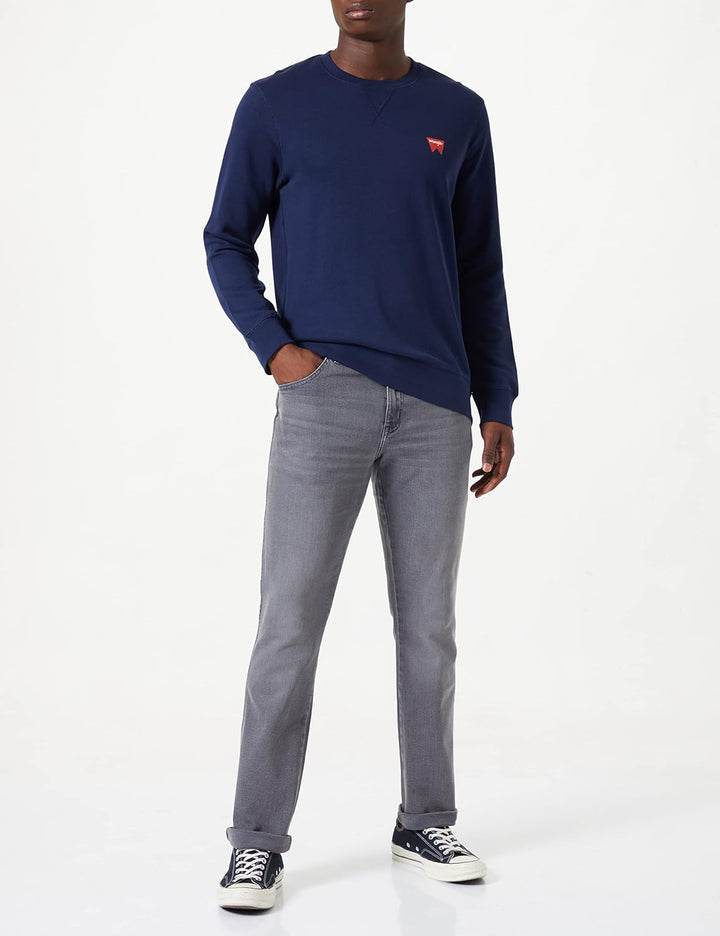 Wrangler Herren Sign Off Crew Navy Sweatshirt M Navy, M Navy