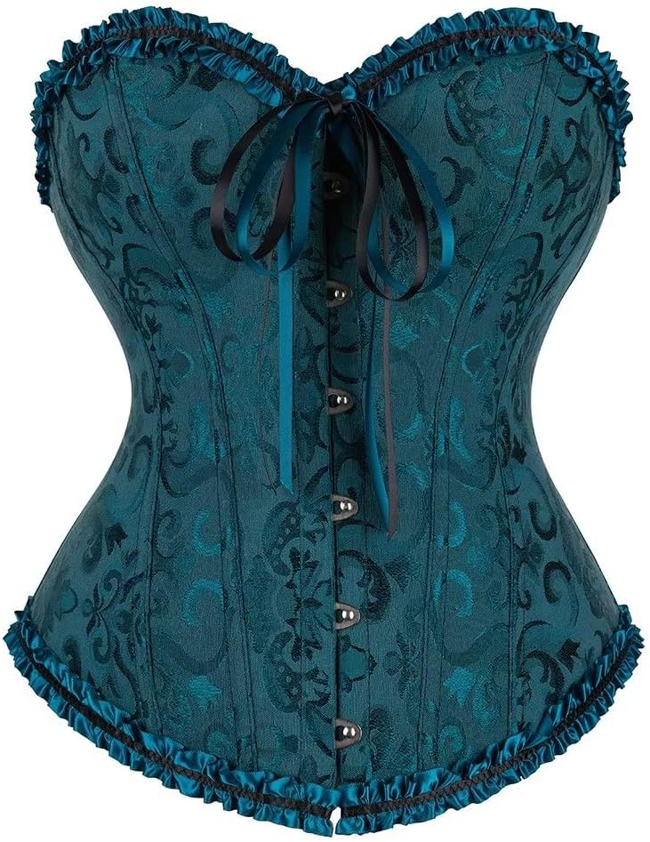 Korsett Schwarz Corsage Kleid Rock elegant Kostüm mit korsettkleid Spitze Lace nrock sexy Karneval F