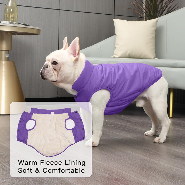 Fleece Hundejacke für Winter kaltes Wetter, Extra Weicher Hundemantel für Kleine Hunde, Winddichte W