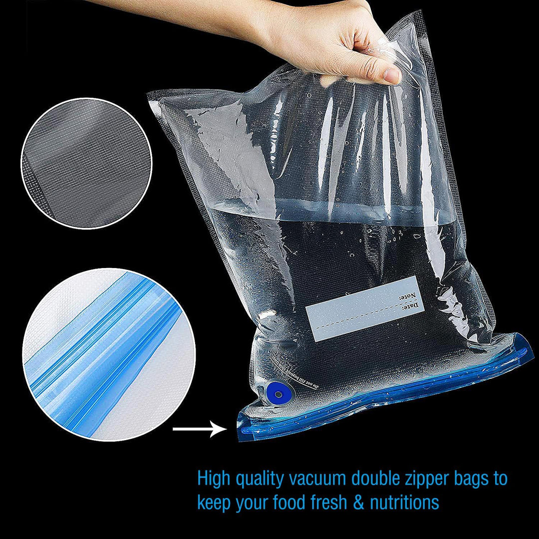 Vakuumbeutel-Set (30x34CM),10 Stück Sous Vide Beutel mit Pumpe, Wiederverwendbare Vacuum Bags, für R