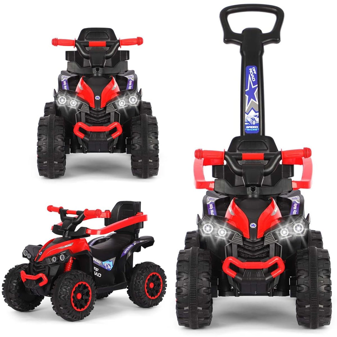 Milly Mally Wild Kinder Rutschauto mit Schubstange | 3-in-1 Offroad Quad Kinderfahrzeug für Kleinkin