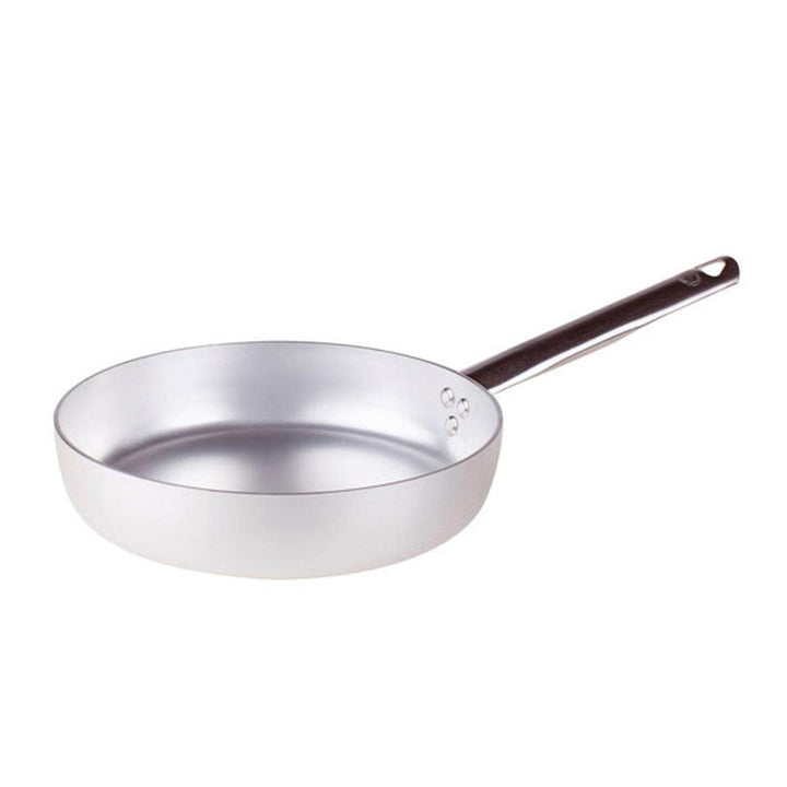 Pentole Agnelli Töpfe Lämmer Bratpfanne aus Aluminium glatt, Tubular Griff aus Edelstahl, Silber, 28