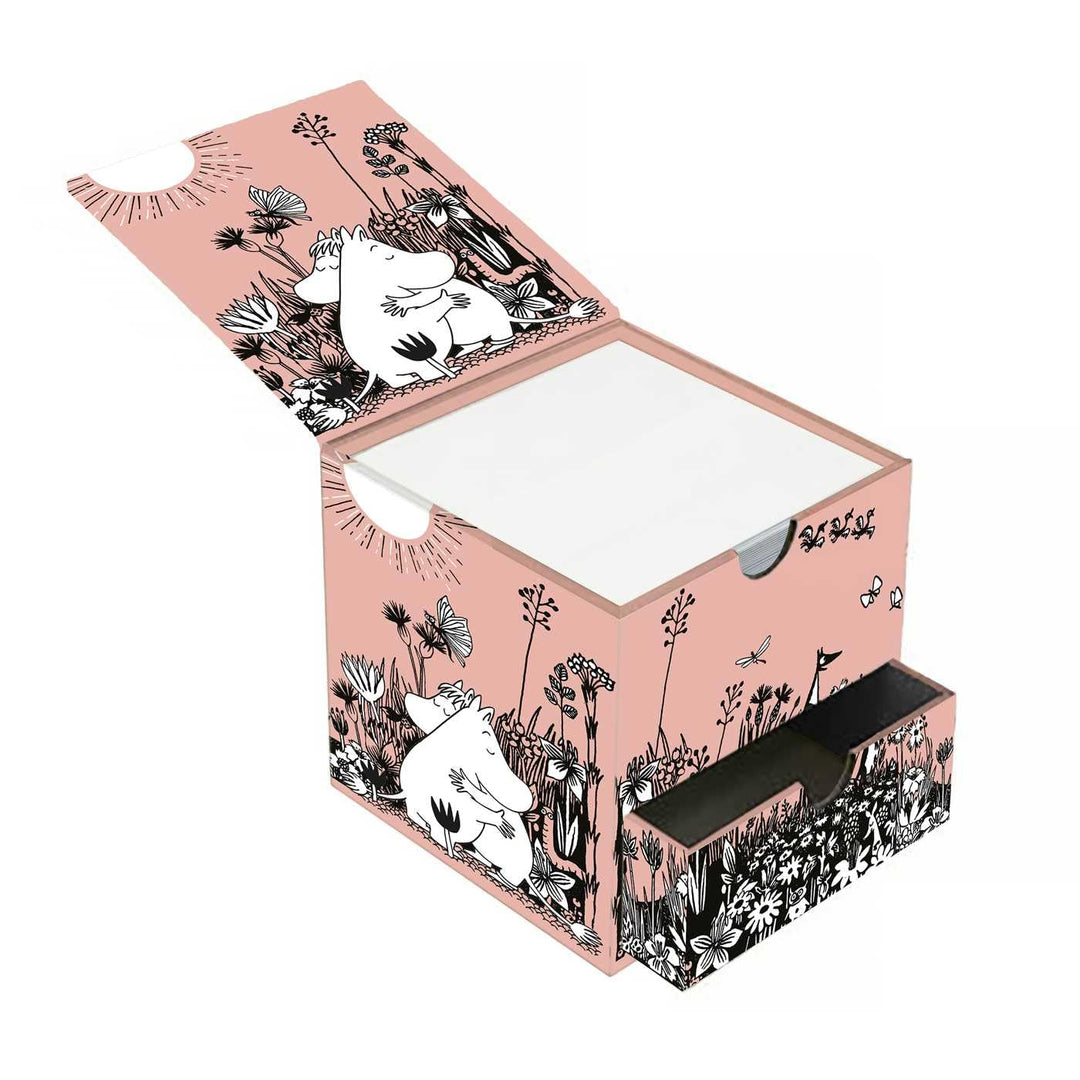 Memo Cube: Tove Jansson, Mumin Liebe: Unser hochwertiger Memo Cube – Stabile Notizzettelbox mit Deck
