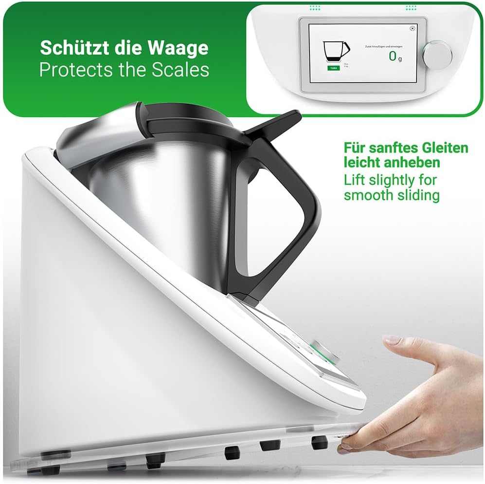 Gleitbrett für Thermomix TM6 TM5 Gleiter müheloses Verschieben Rollbrett aus Acryl - Transparent, Tr