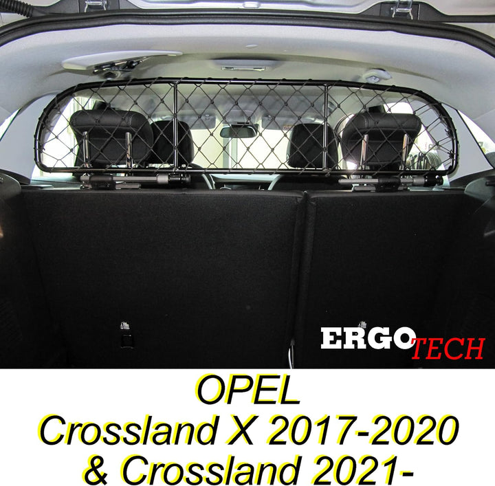 ERGOTECH Trennnetz Trenngitter kompatibel mit OPEL Crossland X (2017-2020) & Crossland (ab BJ 2021),