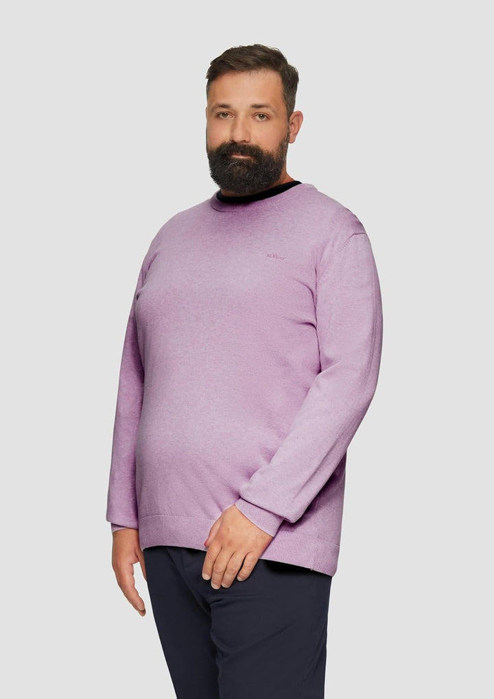s.Oliver Herren 2152193 Pullover mit Logo-Stitching XXL 40w0 Rosa, XXL 40w0 Rosa