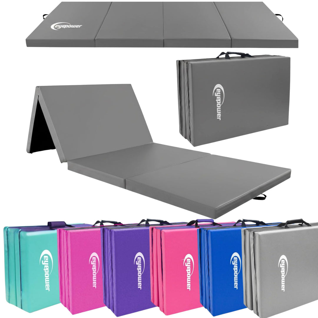 eyepower klappbare Turnmatte für Zuhause 180x60x5 cm - dicke Gymnastikmatte - Weichbodenmatte faltba