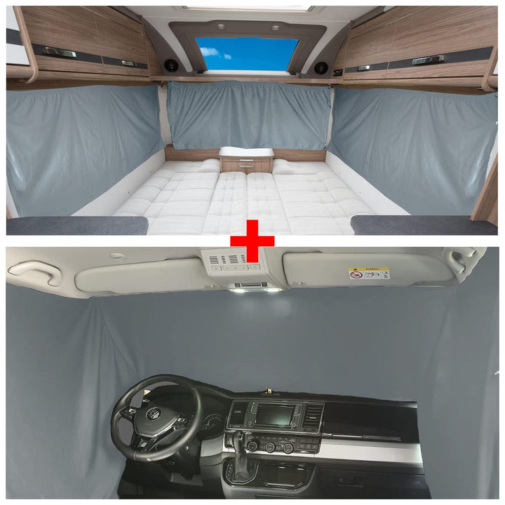 BREMER SITZBEZÜGE Blackout Gardinen Set kompatibel mit VW T4 Transporter Caravelle Multivan ab 1990-