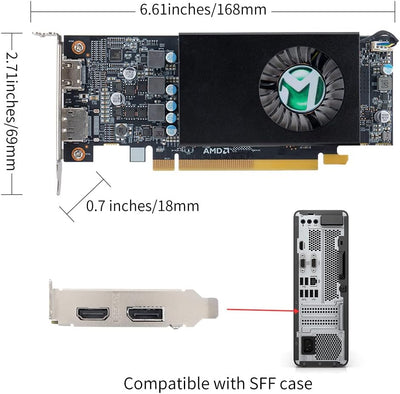 MAXSUN Grafikkarte AMD Radeon RX 550 4GB GDDR5 ITX Computer PC Gaming Video Graphics Card GPU HDPC L