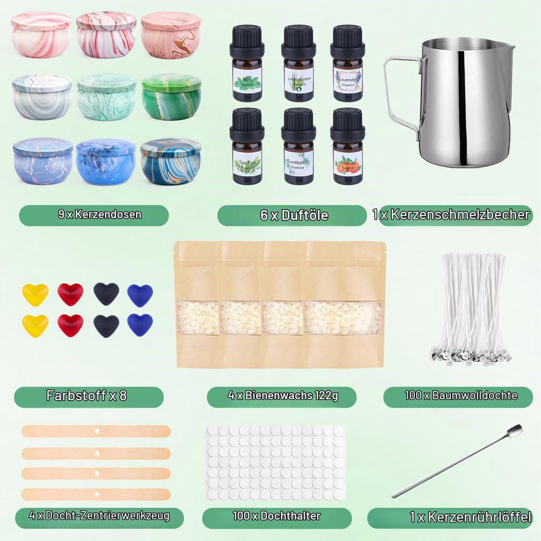 Trulloyoo Kerzenherstellung Kit, Wachsschmelzkerzenherstellung Kits für Erwachsene Anfänger, Kerzen