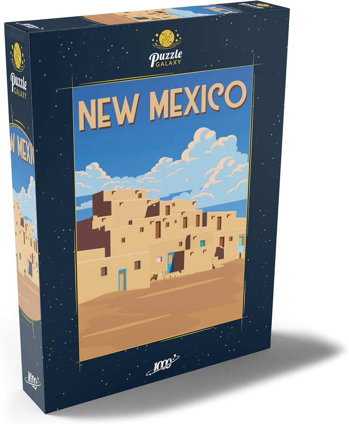 New Mexico, USA, Art Deco Style Vintage Poster, Illustration - Premium 1000 Teile Puzzle - MyPuzzle