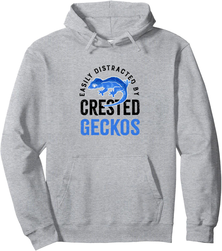 Abgelenkt durch Schopfgeckos Niedliche Eidechsen Reptilien Pullover Hoodie