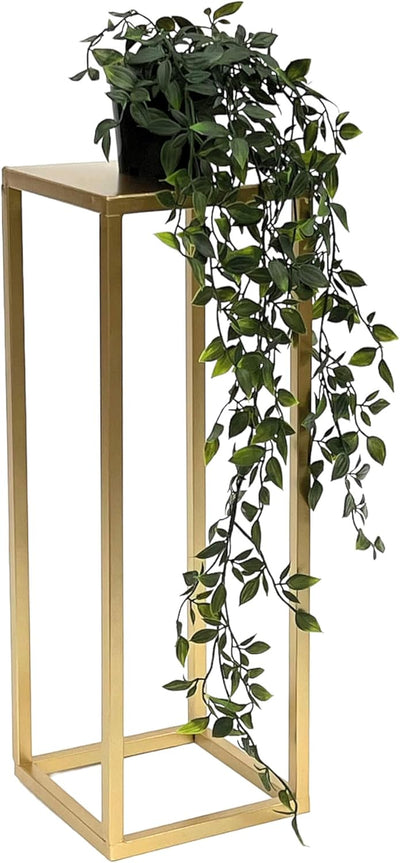 DanDiBo Blumenhocker Metall Gold Eckig Blumenständer Beistelltisch 96506 Blumensäule Modern Pflanzen