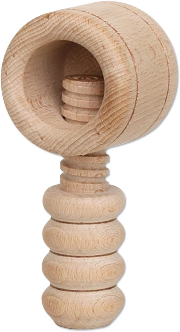 Dekohelden24 5 Stück Holz Nussknacker hochwertige Handarbeit, ca. 12 cm 5 Stück Schraubgewinde, 5 St