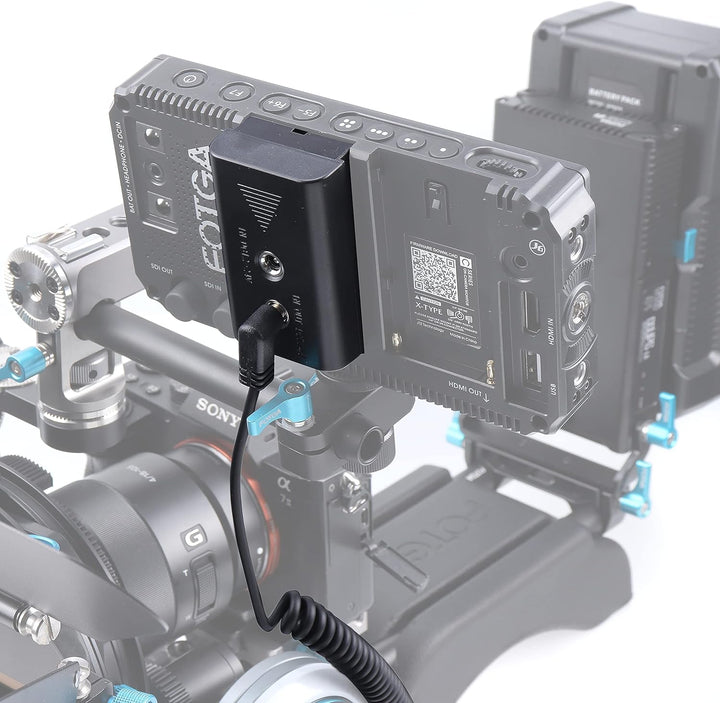 FOTGA Netzteil NP-F-Dummy-Akku DC-Koppler Ersatz von NP-F960/750/770/970 mit DC-Eingang und DC-Ausga