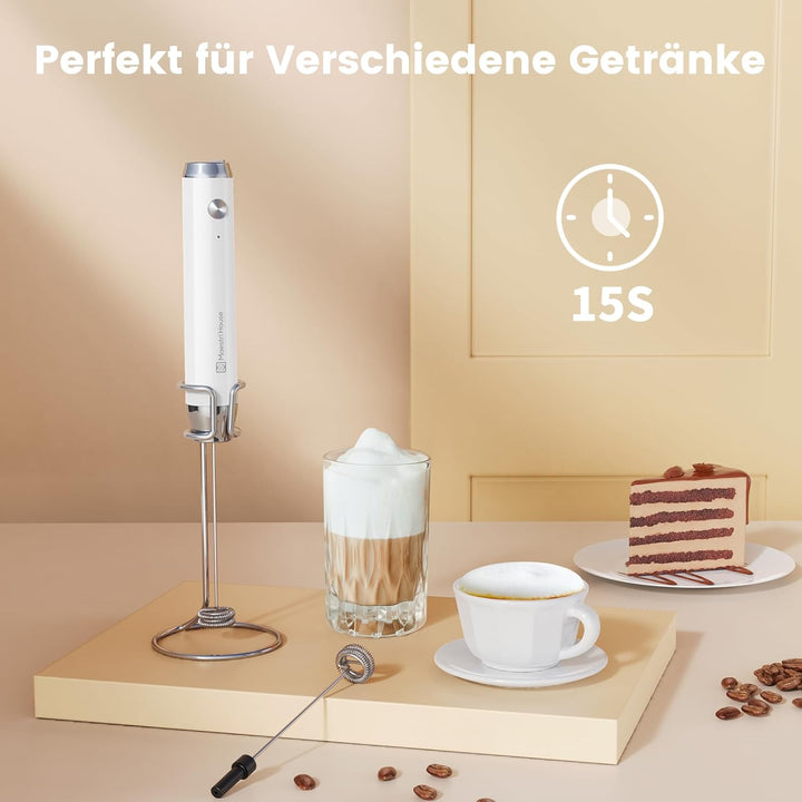 Maestri House Wiederaufladbarer Milchaufschäumer, Tragbarer Elektrischer Schaumbereiter, Wasserdicht