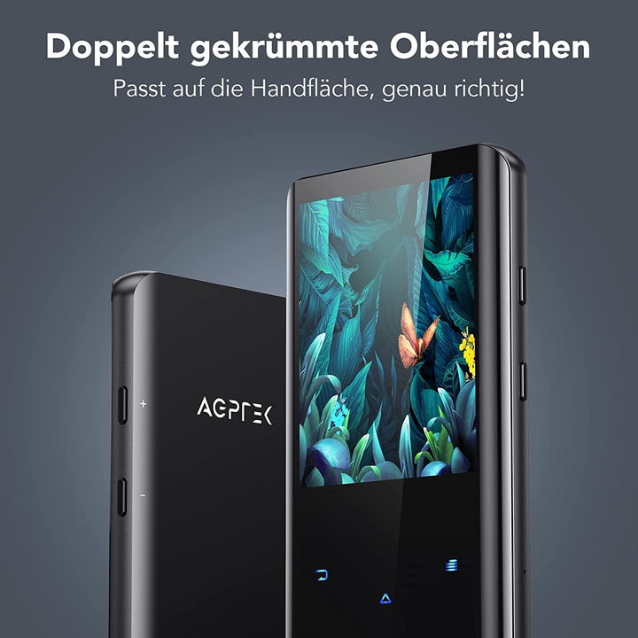 AGPTEK 32GB MP3 Player Bluetooth 5.0 mit 2,4 Zoll TFT Farbbildschirm, HiFi Musik Player mit Lautspre