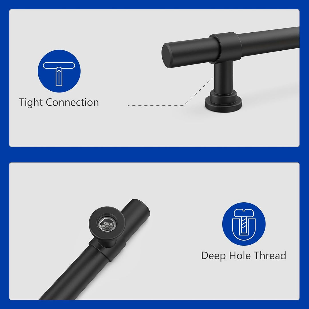 LONTAN 10 Stück Griffe für Küchenschränke Schwarz Griffe Küchengriffe 160mm lochabstand Schrankgriff
