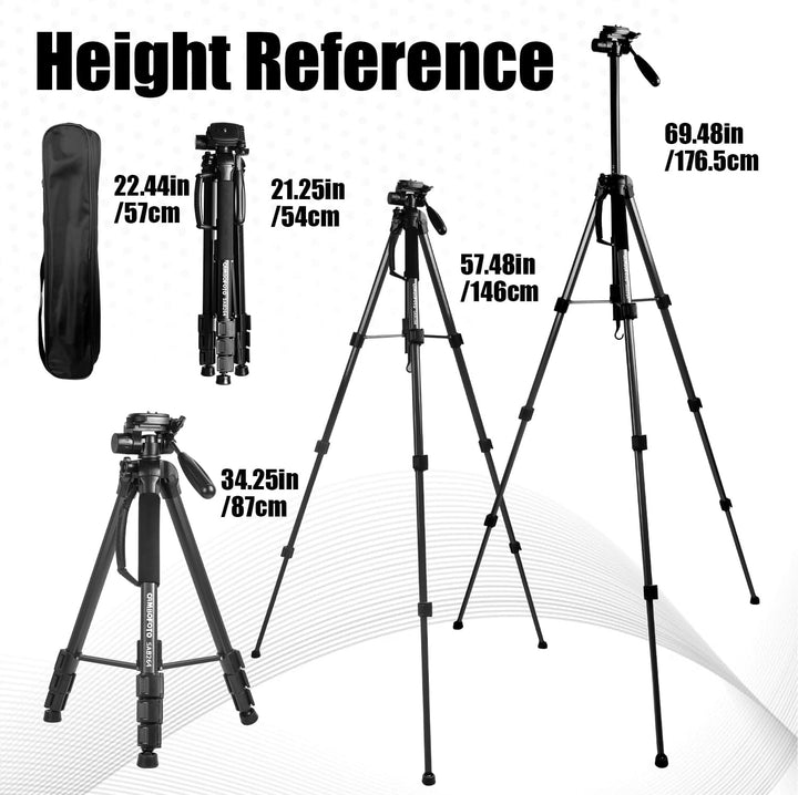Kamera Stativ-CAMBOFOTO 176.5cm/70’’ Dreibein-Stative/Einbeinstativ Aluminiumlegierung Stativ Kompak