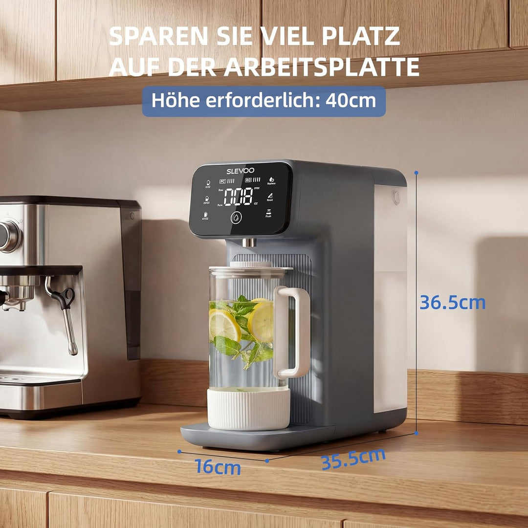 Auftisch Osmoseanlage Trinkwasser,6-stufiger Filtration gegen Nitrat & PFAS,Abwasserverhältnis 4:1,T