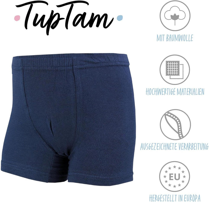 TupTam Jungen Boxershorts Unterhose Kinder Boxer Unterwäsche 10er Pack 116-122 10er Pack Schwarz Dun
