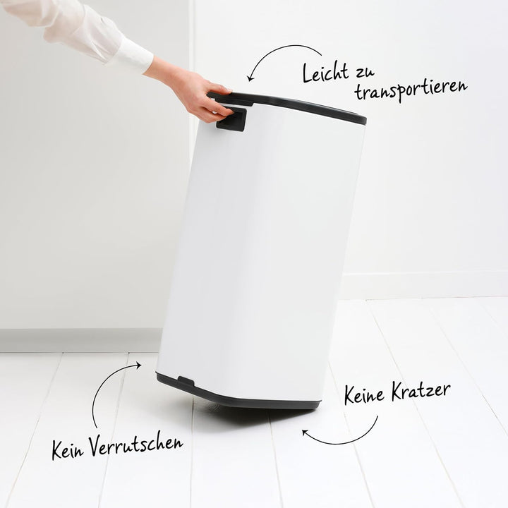 Brabantia Bo Touch Bin Küchenmülleimer 30 L (beige), platzsparender Abfalleimer mit Soft-Touch-Öffnu