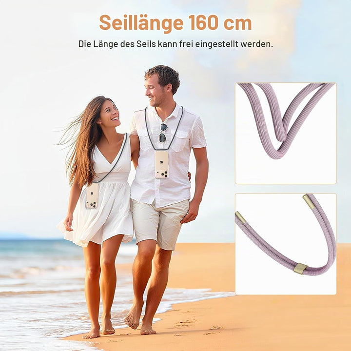 Handykette für iPhone 17 Pro Hülle mit Band, Necklace Handyhülle, Transparente Schutzhülle zum Umhän