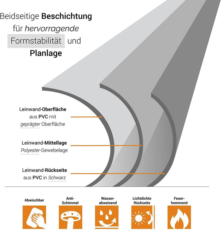 celexon tragbare Beamer-Leinwand mit vormontiertem Ständer Mobile Stativ-Leinwand mit Tragegriff Sch