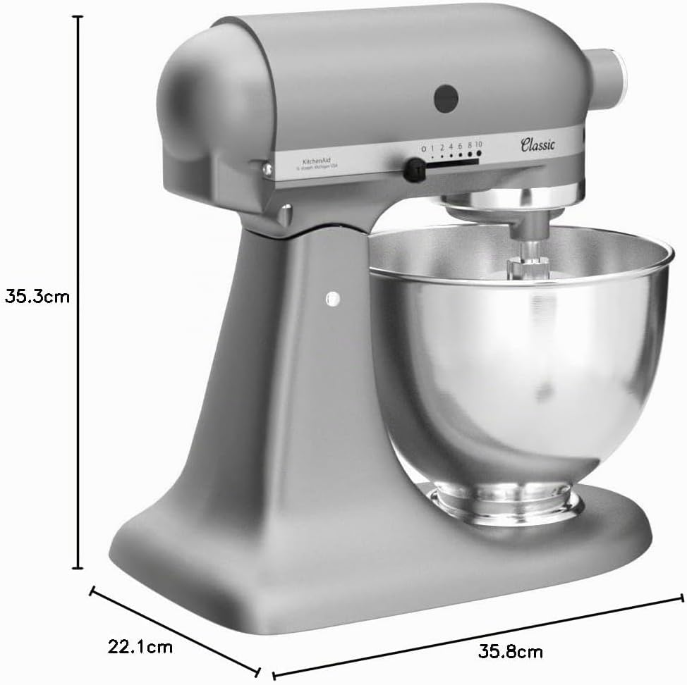 KitchenAid 5K45SSESL Küchenmaschine, silber, K&amp;