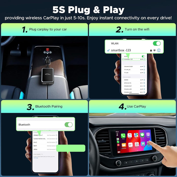 LAMTTO Car TV Mate mit Wireless CarPlay Adapter 2-in-1 HDM1 Multimedia Streaming Video für Fire TV S