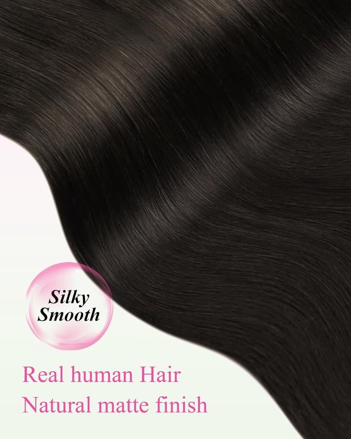 YoungSee Tape Extensions Echthaar Braun Echthaar Extensions Tape Kurz 30cm Tape in Extensions Echtha