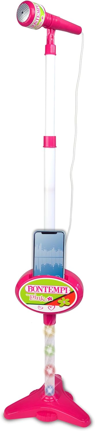 Bontempi | MP3Stage Mic Bühnenmikrofon mit MP3-Anschluss für vielseitige Performance, mit Lichteffek