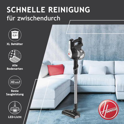 Hoover H-FREE 100 PETS Akku-Staubsauger, 2-in-1, Mini-Turbodüse für Tierhaare, bis zu 40 Min. Laufze