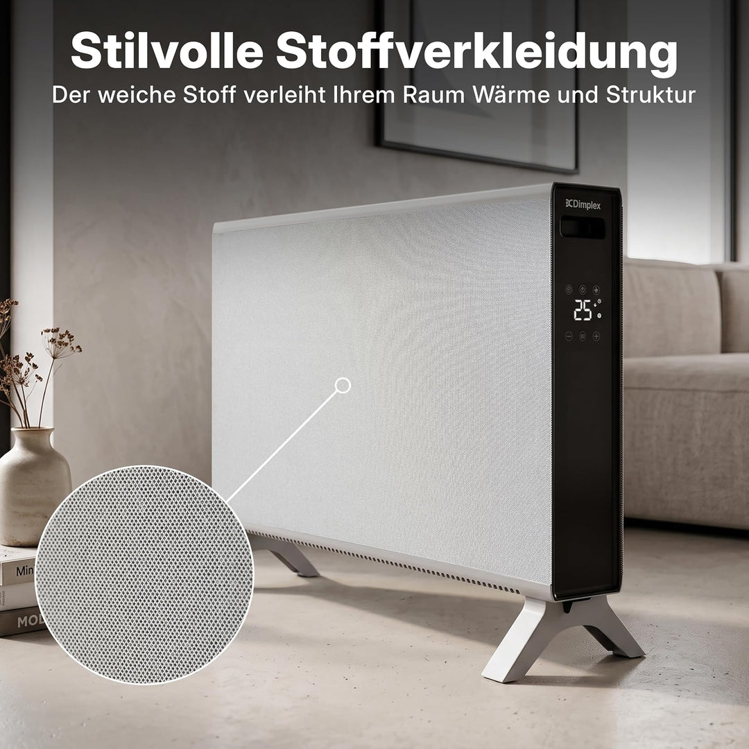 Dimplex HeatLite TEX+ Konvektorheizung elektrisch 2000 W, WLAN-App, Grau