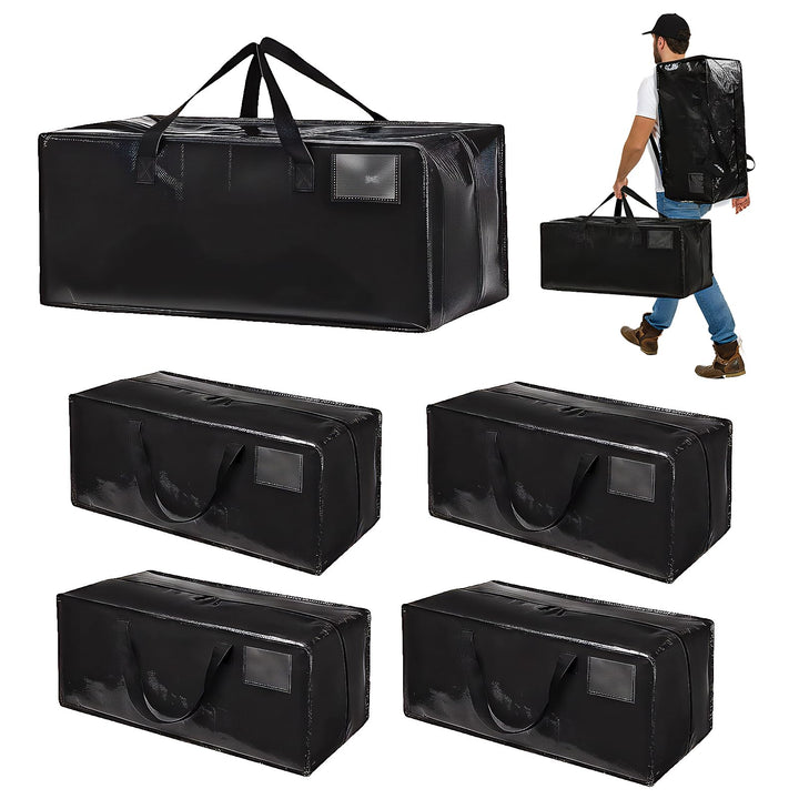 Grosse Aufbewahrungstasche 90L, Heavy-Duty Umzugstaschen mit Rucksackgurten und Griffee, Robuste Was