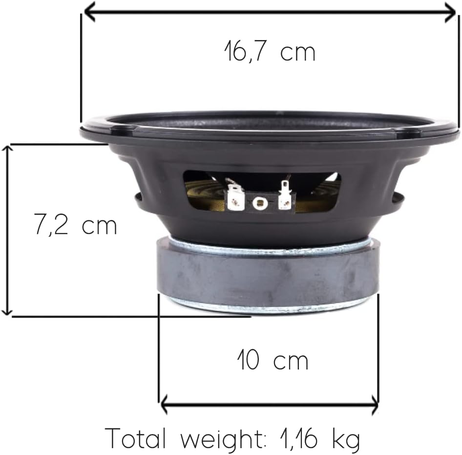 MASTER AUDIO 1 MA16DW/8 MA 16DW/8 professioneller tieftöner 16,5 cm 165 mm 6,5" 150 watt rms und 300