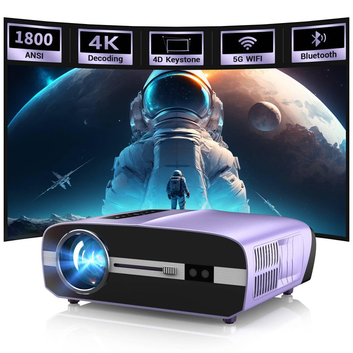 Ultra HD 4K Beamer mit WiFi Bluetooth Streaming Apps,LED Smart Android TV Beamer 4K Heimkino Outdoor