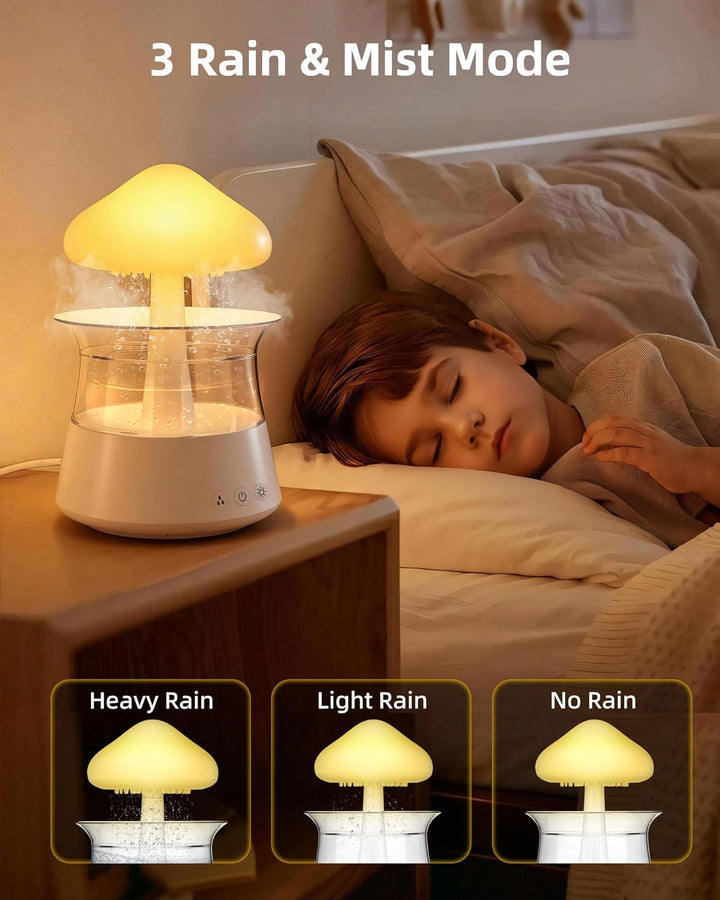 Regenwolken Luftbefeuchter, 450ML Luftbefeuchter mit 3 Modi und 7 RGB-Effekte, Geeignet für Schlafzi